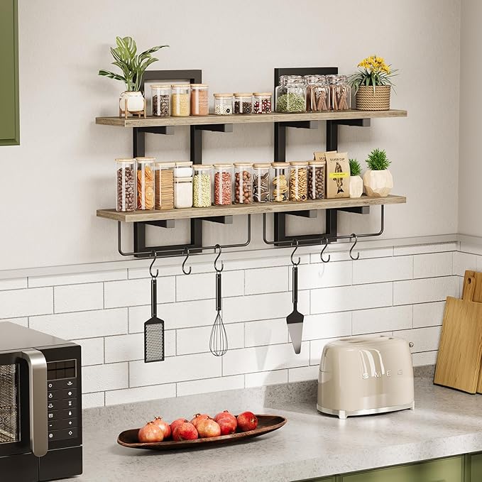 Creso hom Floating Shelves, Hanging Bathroom Shelves 2-Tier, Wall Mounted