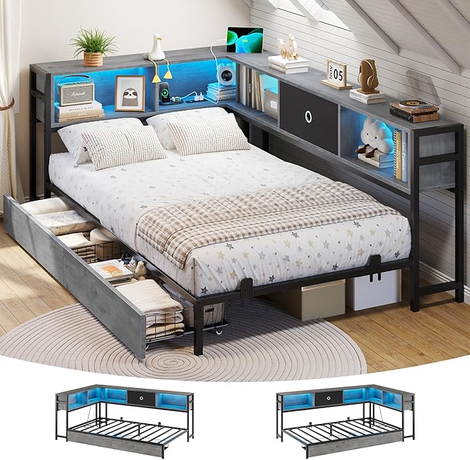 DICTAC Corner Bed Frame Twin XL