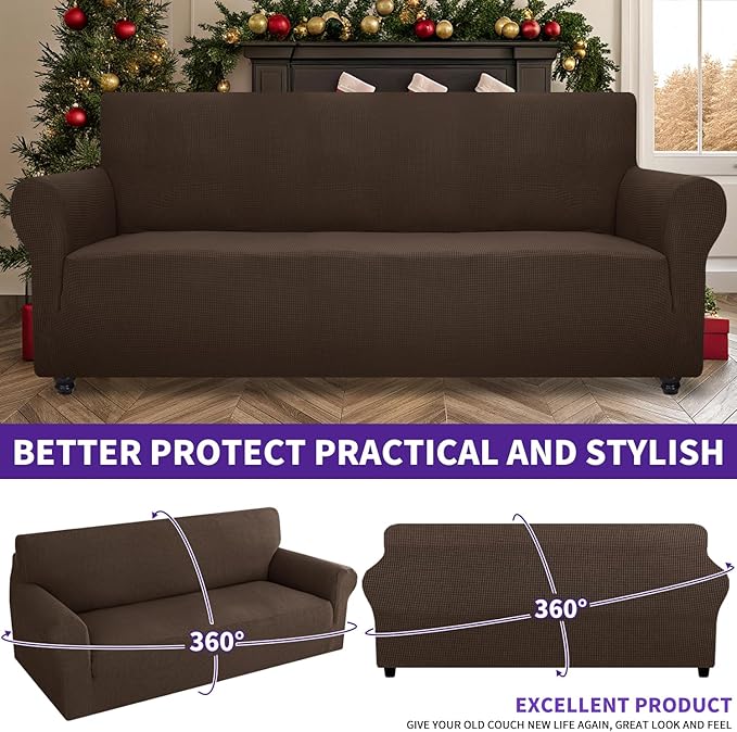 ZNSAYOTX Super Stretch Couch Cover Universal Sofa Covers