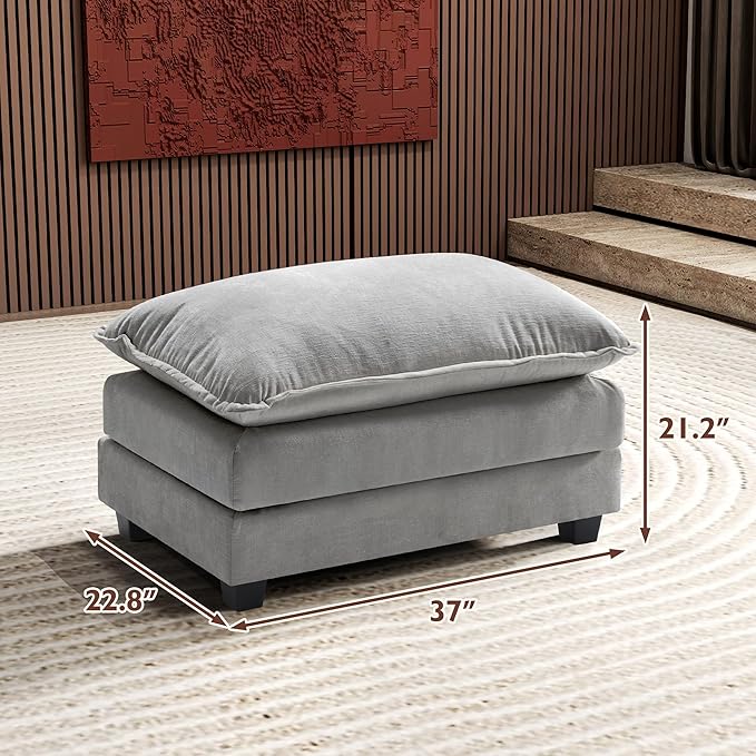 Ihanherry Ottoman for Modular Sectional Cloud Couch, Chenille Deep Seat Sofa