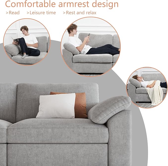 EASE MOOSE Oversized Modular Sectional Sofa, Modern Oversized L Shape Sectional
