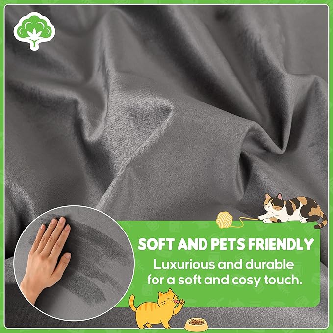 Loiion Velvet Sofa Cover, Ultra Soft Waterproof Non-Slip Couch Cover