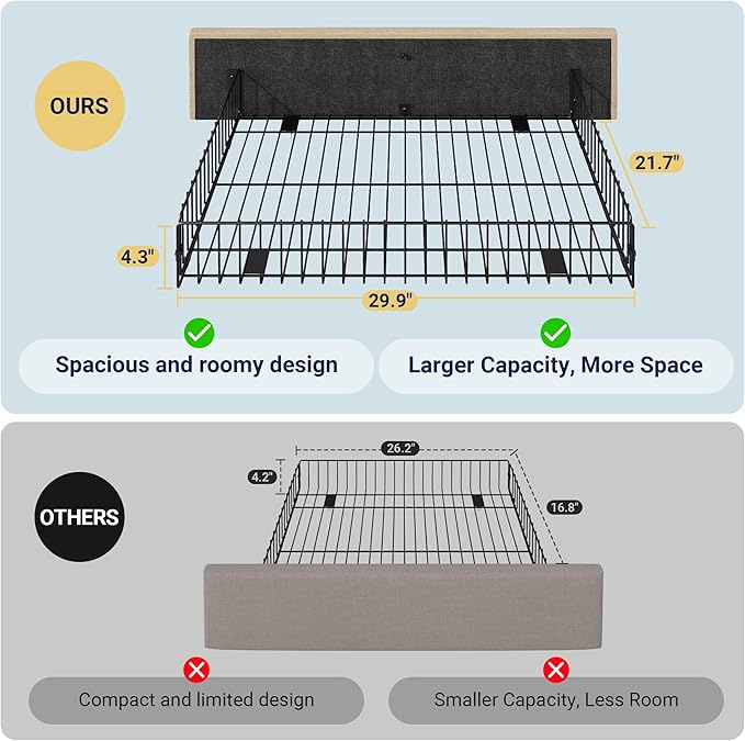 Allewie Upholstered Full Size Platform Bed Frame