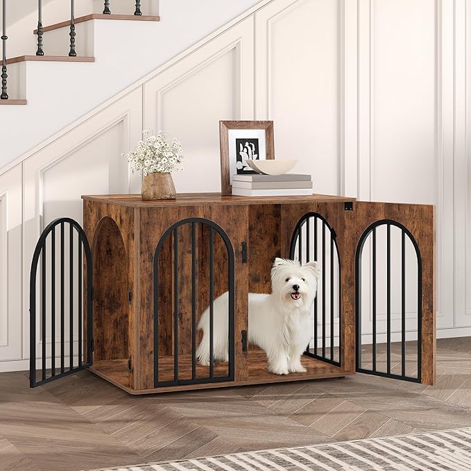 Hzuaneri 31.5'' Wooden Dog Crate Furniture, Indoor Dog Kennel Dogs Cage