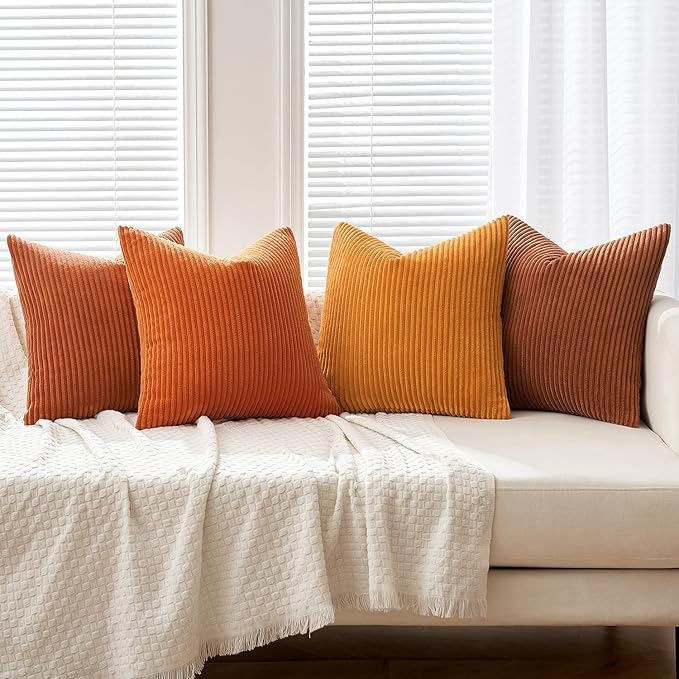 MIULEE Boho Farmhouse Throw Pillow Covers 18x18 Inch Set of 4 Mordern Nordic