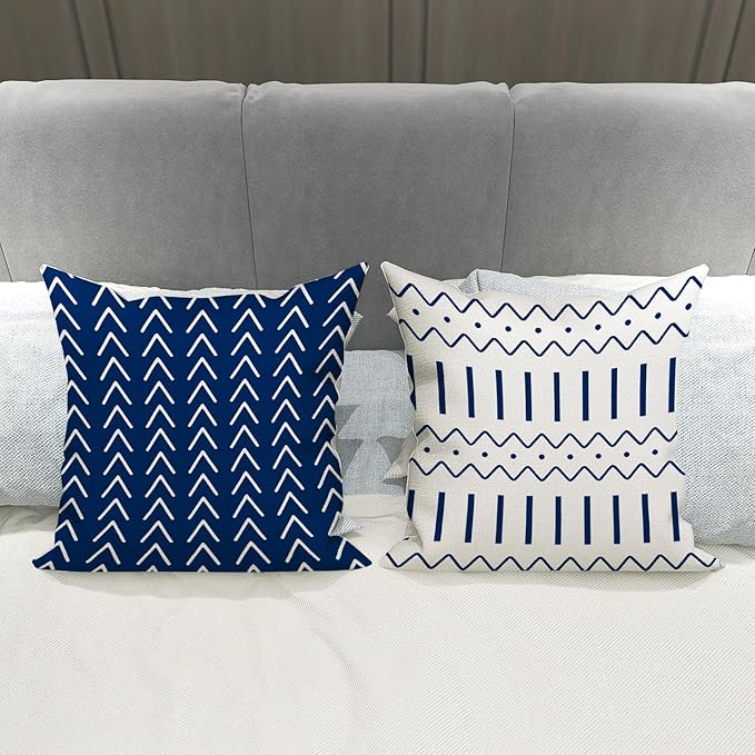 YCOLL Pillow Covers 18x18 Set of 4, Modern Sofa Throw Pillow Cover, Decorative