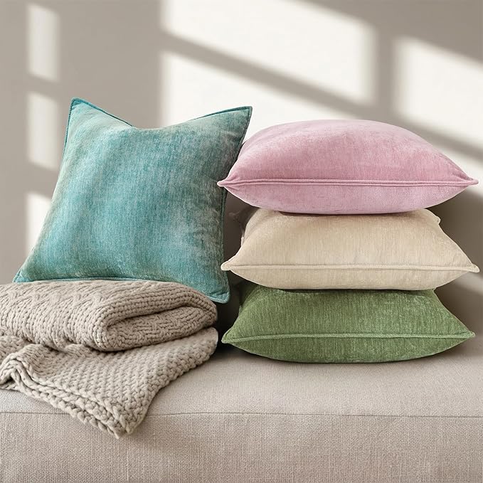 decorUhome Summer Couch Euro Sham Throw Pillow Covers 22x22 Set of 2,