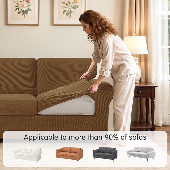 SUBRTEX 7 Pieces Stretch Sofa Slipcover Sets Couch Cover Sets Backrest Cushion