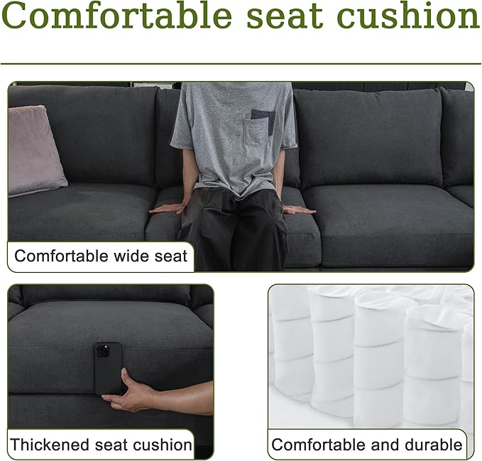 150.4" Large Sectional Couches for Living Room, 8 Seater L Shaped Modular