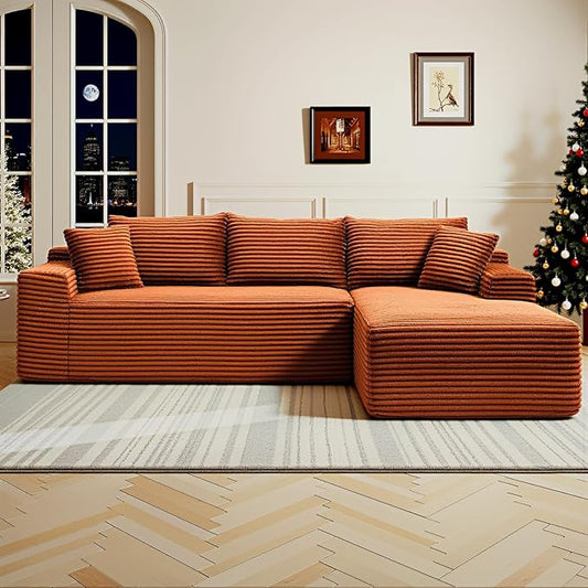 108" Cloud Sectional Couch, Modern Modular Sectional Sofa