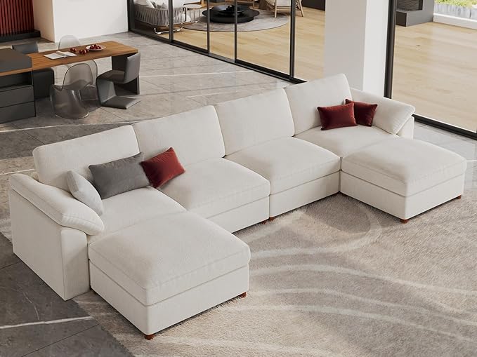 EASE MOOSE Cloud Sectional Modular Sofa, Oversized U Shape Sectional Couch Wide