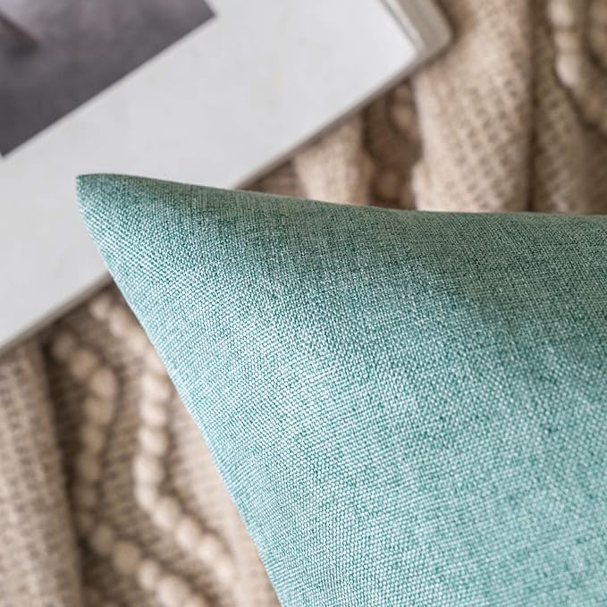 MIULEE Pack of 2 Decorative Outdoor Solid Waterproof Throw Pillow Covers Faux