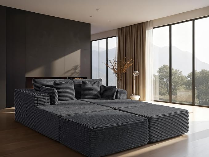 72" Cloud Sectional Couch, Comfort Sleep Sofa