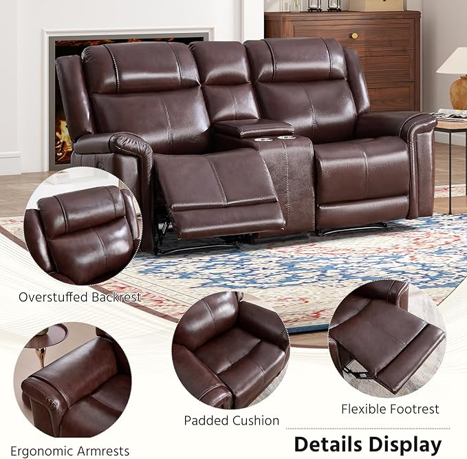 ANJ Premium Genuine Manual Reclining Sofa Set