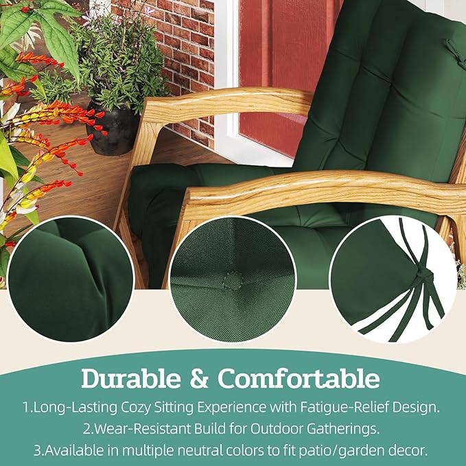 Outdoor Chair Cushion, High Back Soft Seat Pad