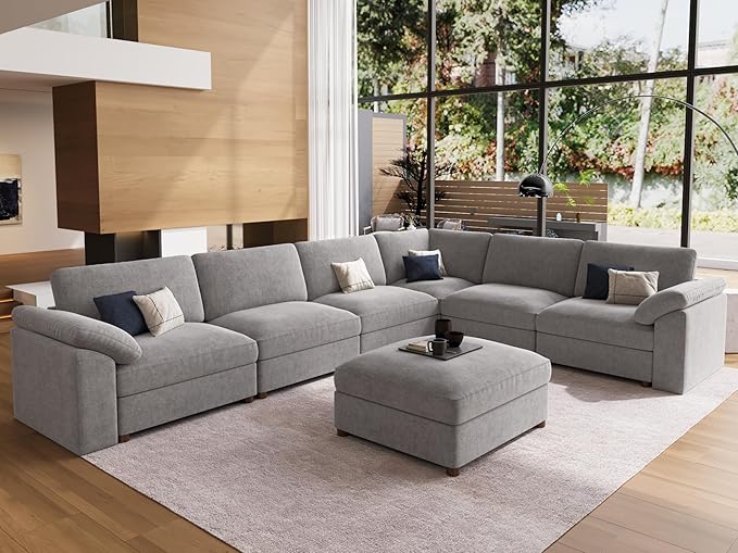 EASE MOOSE Oversized Sectional Modular Sofa, Modern Comfort L Shape Sectional