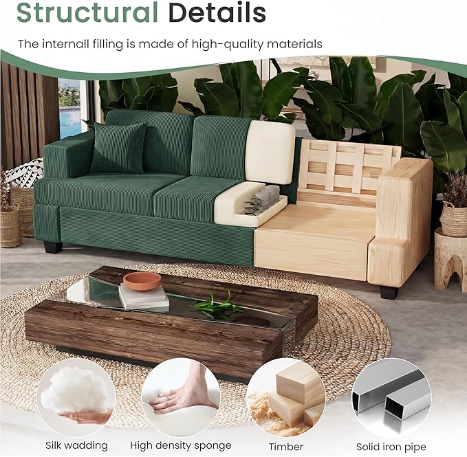YOUDENOVA 2 Piece Set Comfy Sofa Couch, Loveseat Sofa * 2