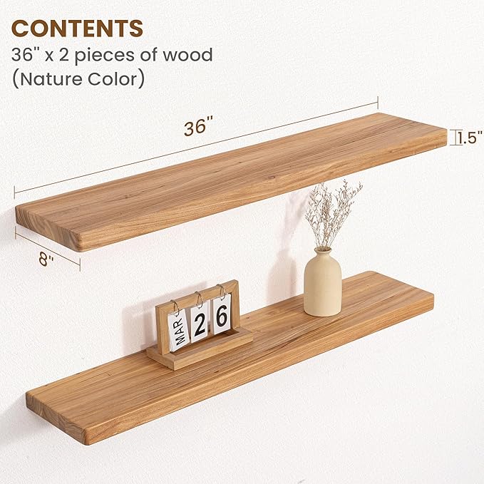 Floating Shelves for Wall, Round Edge Wall Shelves
