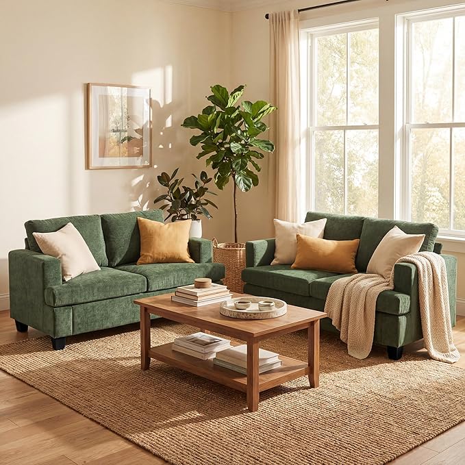 YOUDENOVA 2 Piece Set Comfy Sofa Couch, Loveseat Sofa * 2