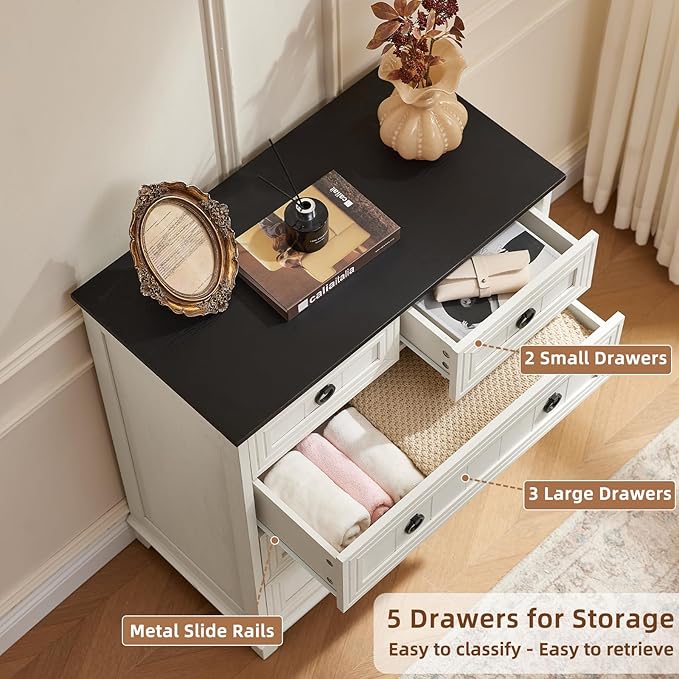 Joaxswe Farmhouse 5 Drawer Dresser