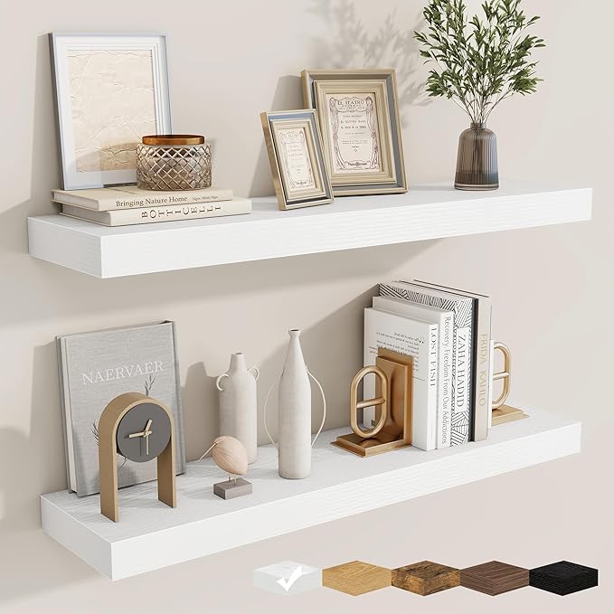 fuqing Floating Shelves for Wall, Wall Mounted Wood Floating Shelf