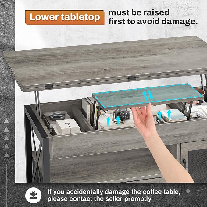 Itaar 40" Lift Top Coffee Table, 4 in 1 Coffee Tables