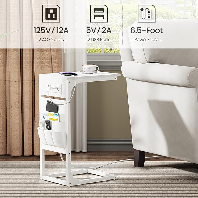 TUTOTAK C Shaped End Table