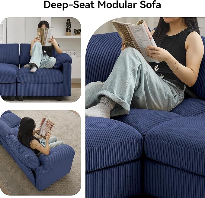 114'' V-Shaped Sectional Cloud Couch