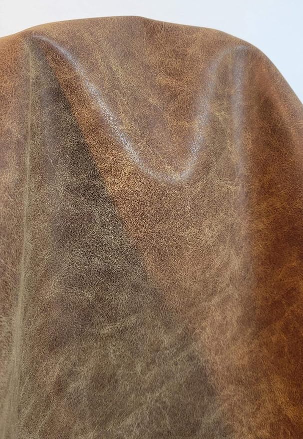 NAT Leathers™ | Acorn Brown Crazy Horse Soft Faux Leather Sheet PU | by The