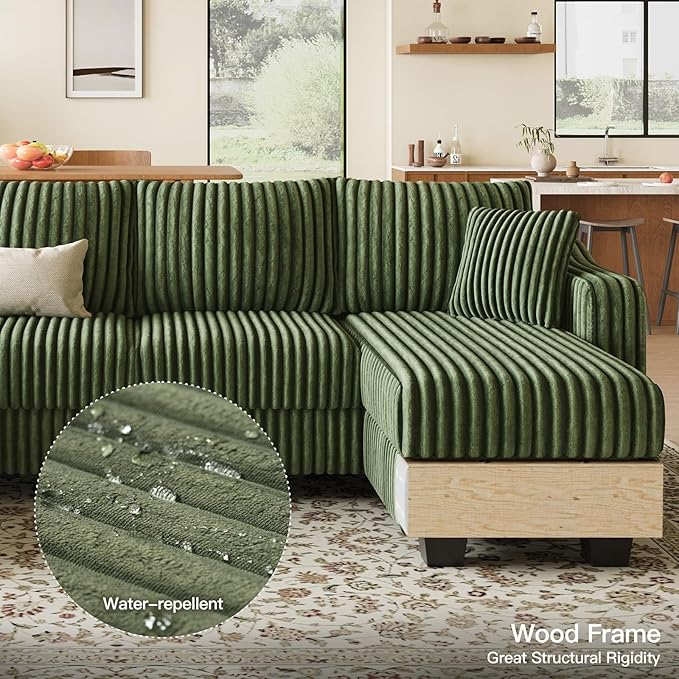 Belffin U Shaped Couch with Reversible Chaises Sectional Couches