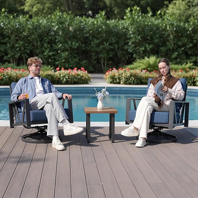 Outdoor Patio Swivel Rocking Chairs Set, Patio Porch Furniture