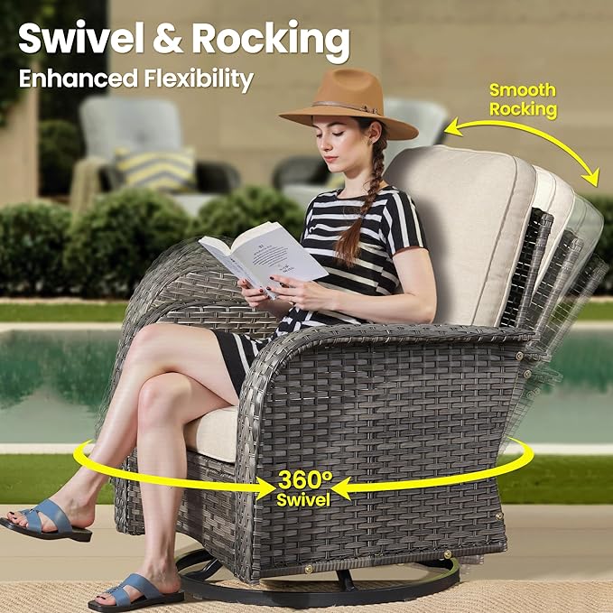 ovios 7-Piece Patio Furniture Set, Outdoor Wicker Sofa