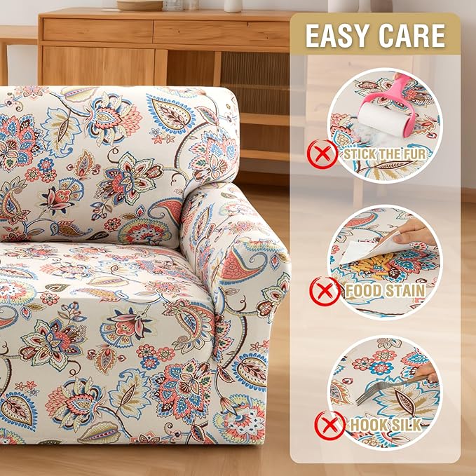 H.VERSAILTEX Floral Pattern Chair Covers Armchair Printed Chair Slip Covers