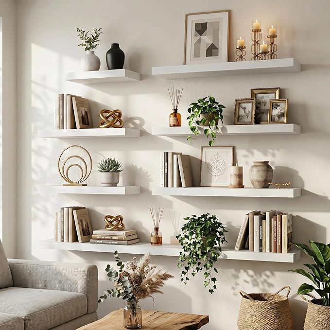 FLYJOE Floating Shelves for Wall, 72 Inch Floating Shelves Set of 1, Kitchen