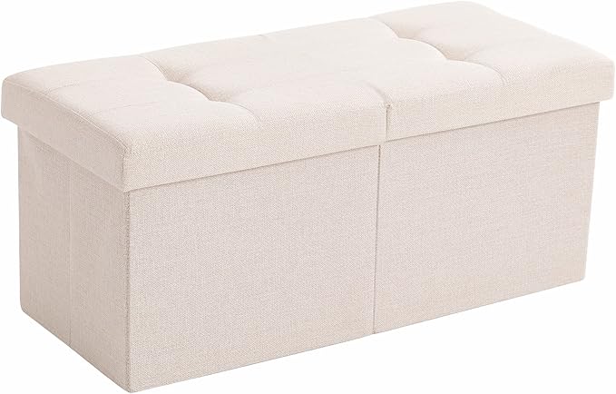 Storage Ottoman Bench Foldable Seat Footrest End of Bed Ottoman