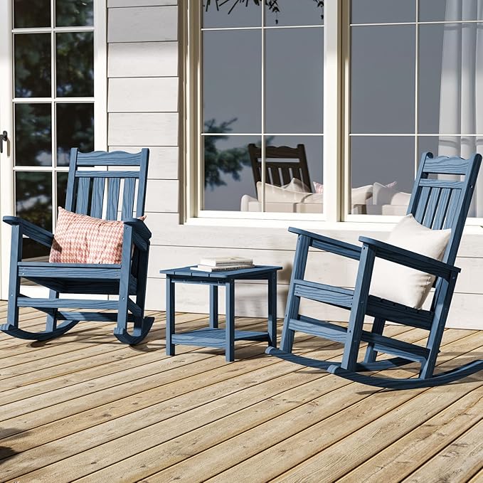 Stoog All-Weather Patio Rocking Chairs Set of 2, Outdoor Rocking Chair