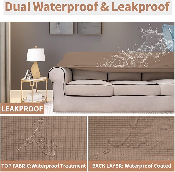Easy-Going 100% Waterproof Oversized Chair Couch Cover, Dual Waterproof Sofa
