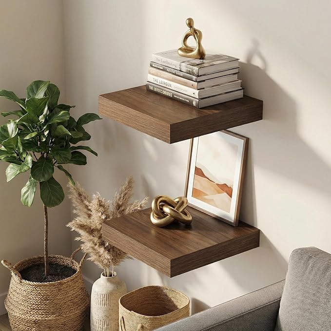 Dreamland Floating Shelves for Wall, Small Deep Floating Shelf Square Wall Shelf