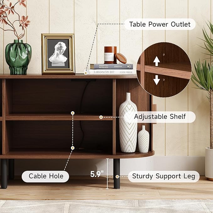 ONBRILL 86.6" TV Stand with Power Outlet