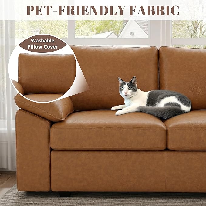 108 Inch Faux Leather Modular Sectional Sofa