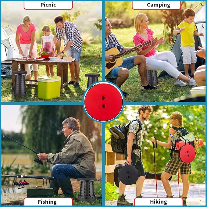 2-Pack Collapsible Stool, Load Capacity 400lbs, Lightweight Yet Sturdy