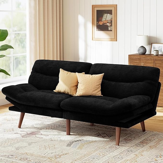 Marsail 66" Futon Sofa Bed, Convertible Corduroy Futon Couch