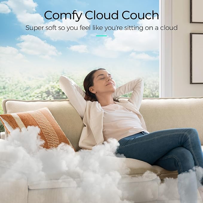 LINSY HOME 90" Modular Cloud Love Seat Sofa, Corduroy Soft Sectional Couch