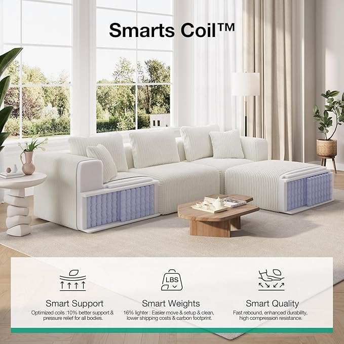 Novilla Modular Sectional Sofa, Modern Cloud Sectional Couch