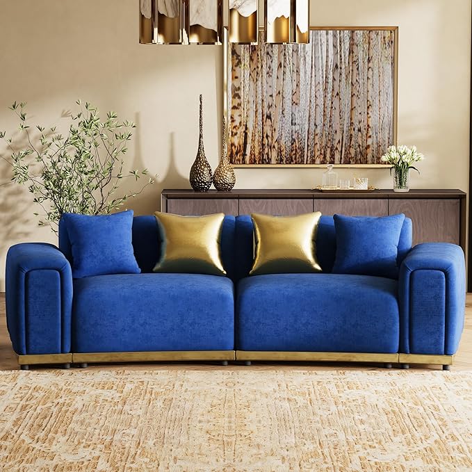 Oversized Velvet Chesterfield Couch