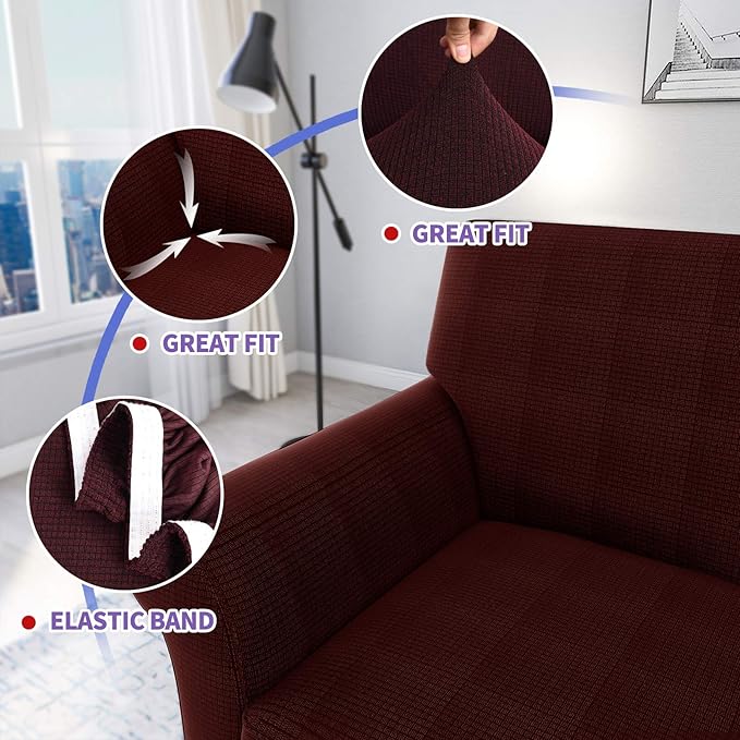 ZNSAYOTX 4 Piece Sofa Covers for Living Room Anti Slip Stretch Couch Covers for
