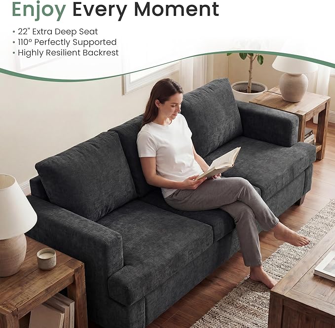 YOUDENOVA Sofa Couch, 3 Piece Set Comfy Sofa, 2 Loveseat & 3 Seater Sofa