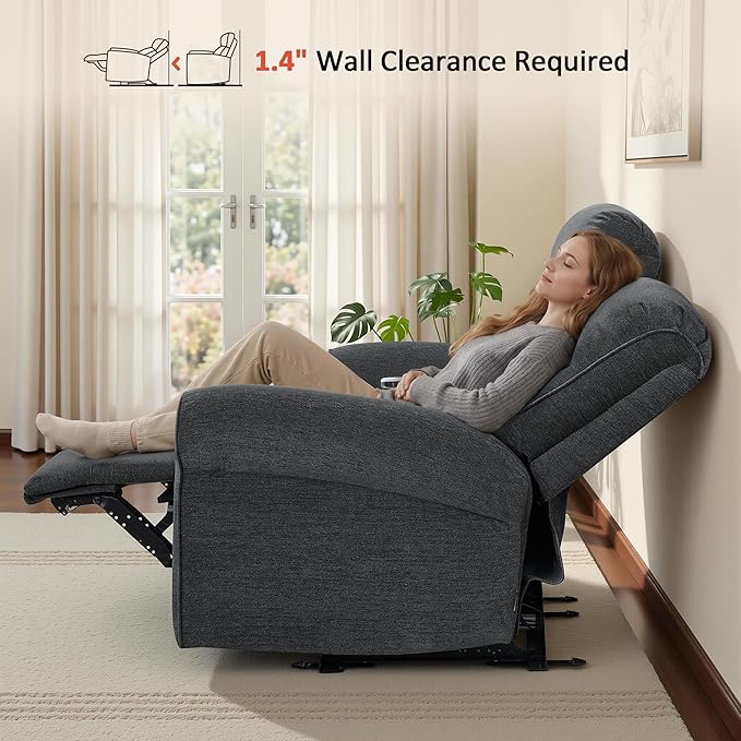 MCombo 64.6" Wall Hugger Power Loveseat Recliner Sofa
