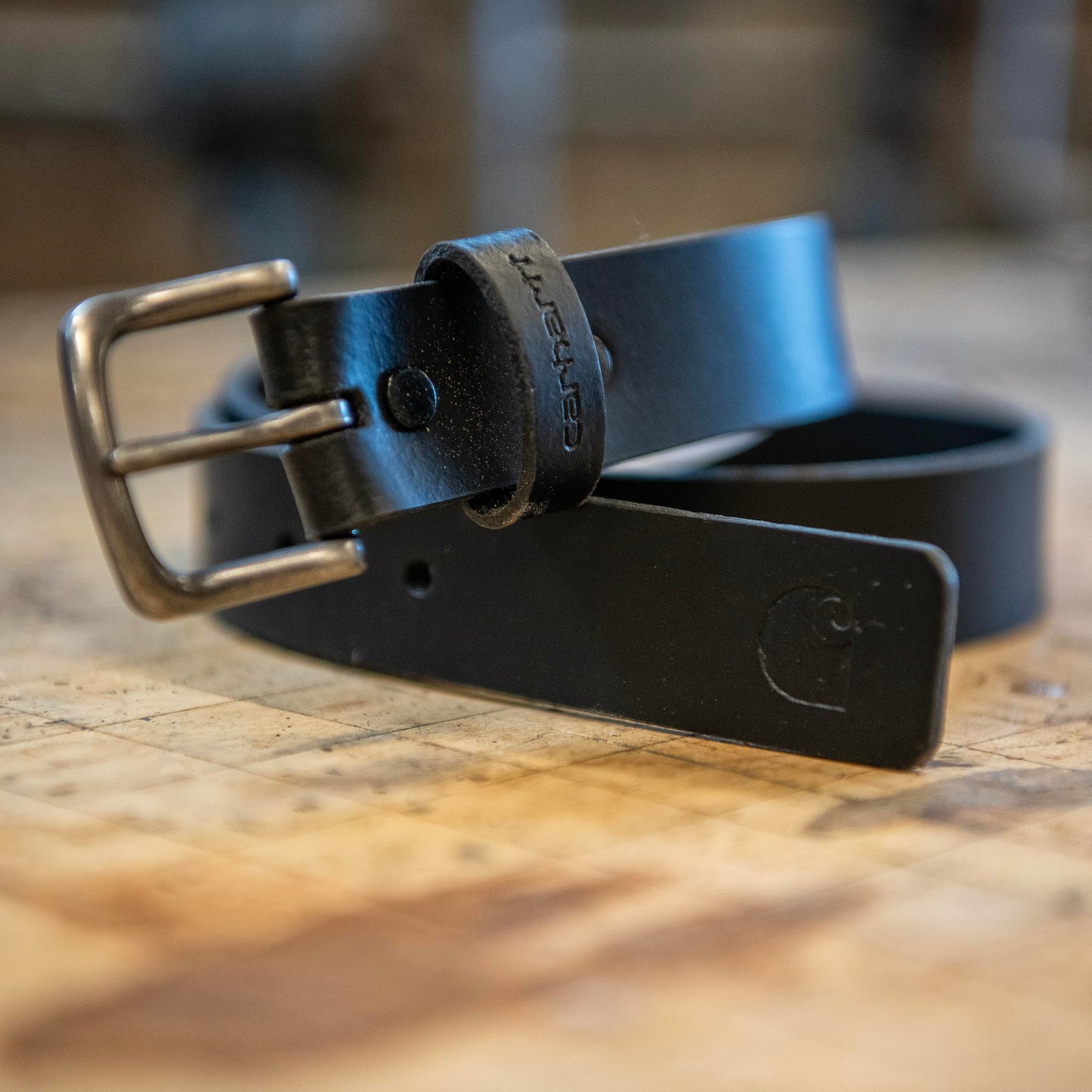 Carhartt Men's Bridle Leather Classic Buckle Belt, Black, 36