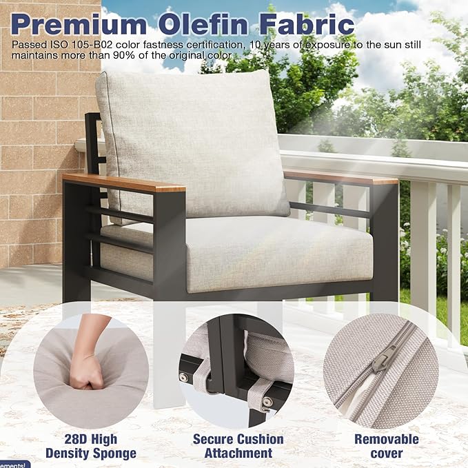 Aoxun Aluminum Patio Furniture Set